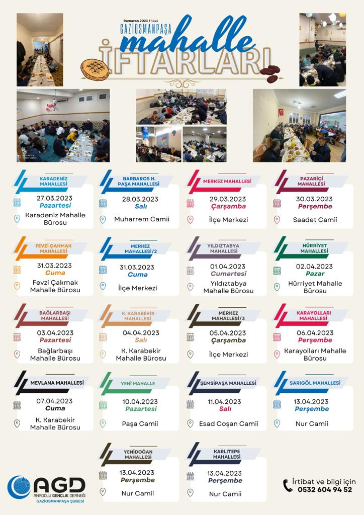 AGD GOP Mahalle İftarları Başlıyor